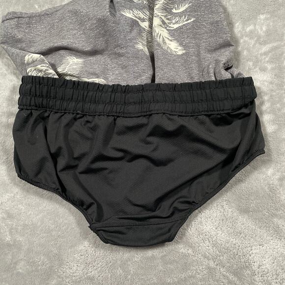 Vuori Clementine Shorts Small Grey Lined Palm Trees Activewear Running Workout - Picture 7 of 11